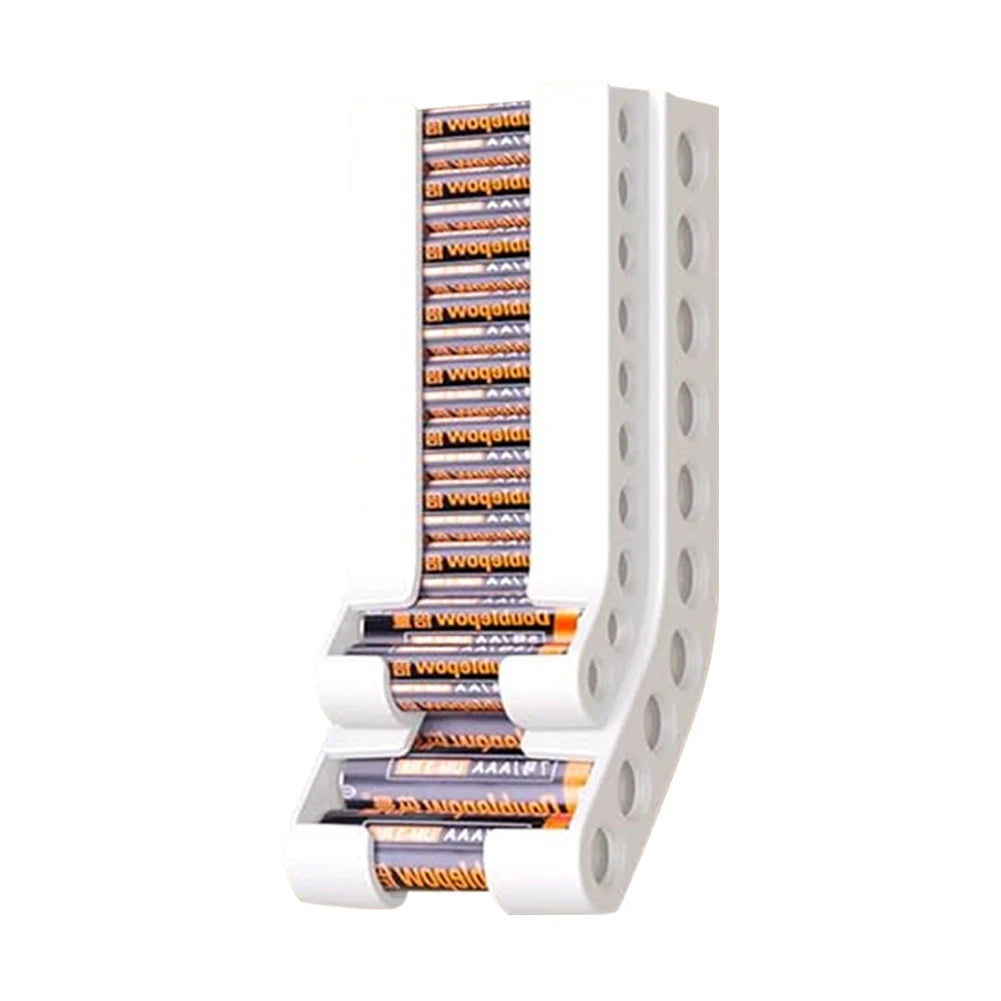 Battery Storage Organizer AA & AAA Combo Battery Keeper Holder Wall Mount Battery Dispenser Container for 10AAA & 10AA Batteries