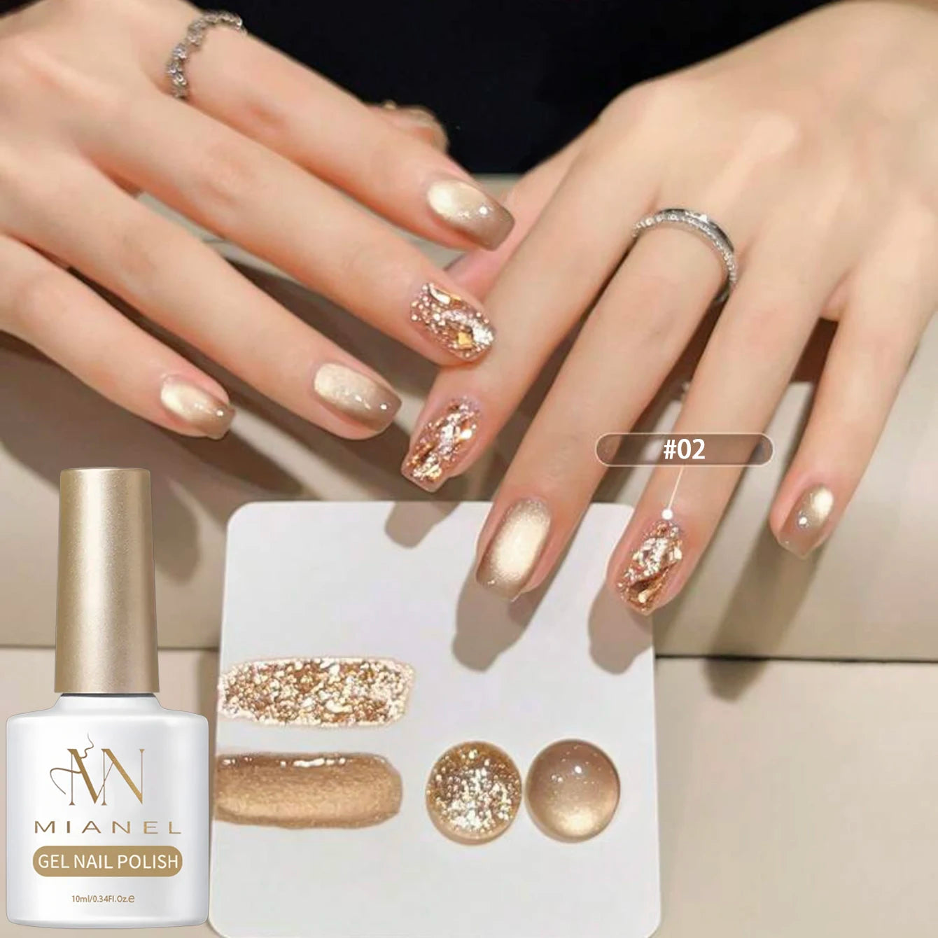 MIANEL 10Ml Sparkling Light Broken Drill Gel Nail Polish Soak Off UV Light For Gel Nails DIY Nail Salon LED Gel Varnish