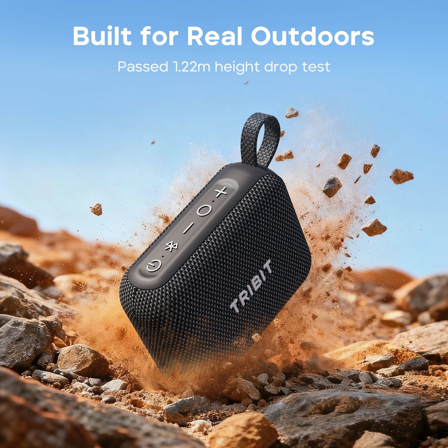 Tribit PocketGo Portable Bluetooth Speaker IP68 Waterproof BT6.0 Built-in Mic TWS APP EQ for Outdoor Pool Party Camping Travel