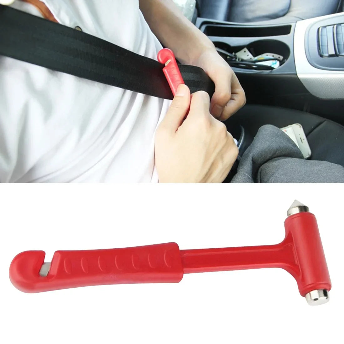 Solid Car Emergency Safety Hammer Escape Tool Car Window Breaker Seat Belt Cutter Multifunctional Escape Tools Car Accessories