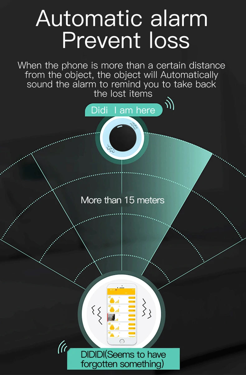 Mini GPS Tracker Device Anti-Lost Reminder For Pet Kids Bag Key Wallet Smart Bluetooth Connected Android App Locator Accessories