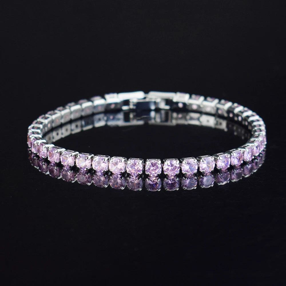 4mm Micro-inlaid Zircon Tennis Bracelet for Women 2025 New Men Bracelet Homme Jewelry Accessories Wholesale
