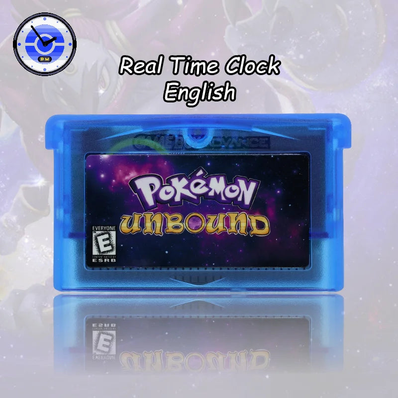 GBA 1M Flash RTC Pokemon Unbound V2.1.1 Video Game Cartridge with Battery High Quality USA Version for GBA/NDS