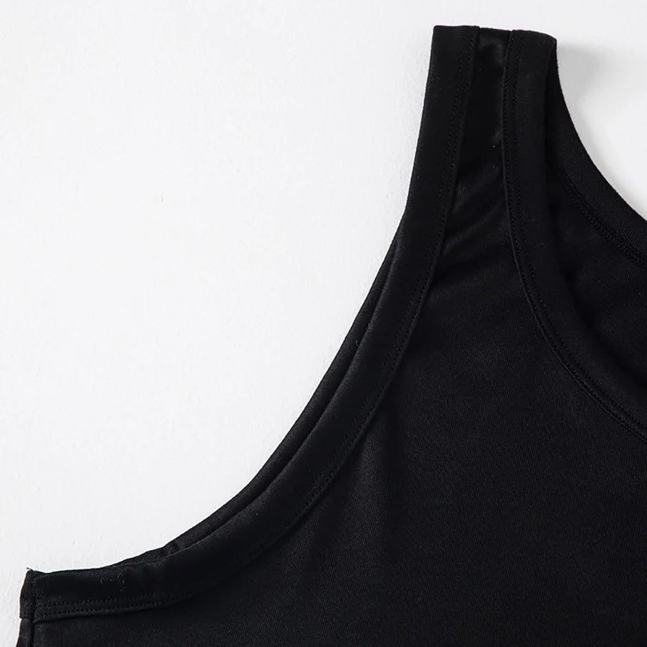 1/3 Men's Tank Top Four Seasons Black and White Solid Color Narrow Shoulder Casual Sports Fitness Comfortable Home Top Trendy