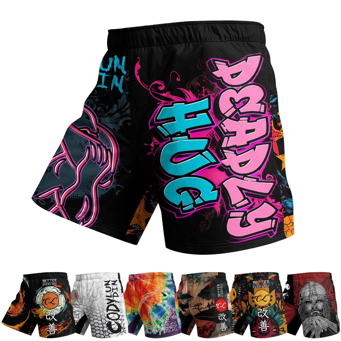 Fighting Hot MMA Training Grappling Shorts With 4-Way Stretch Fabric And Your Own Sublimation Printing MMA Shorts With Rubber