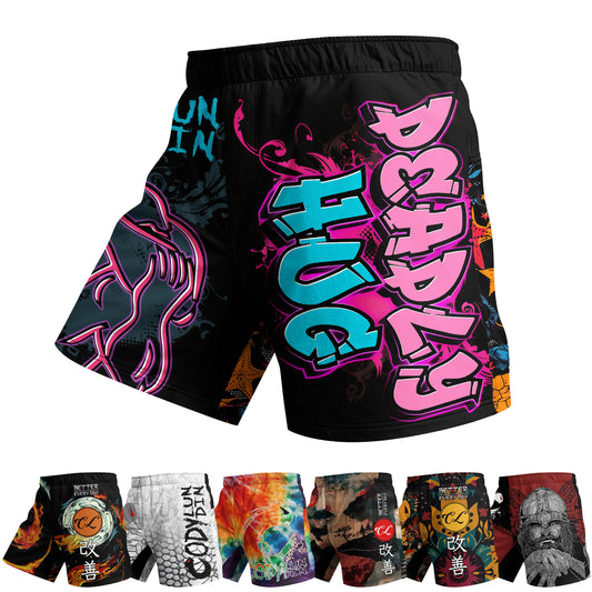 Fighting Hot MMA Training Grappling Shorts With 4-Way Stretch Fabric And Your Own Sublimation Printing MMA Shorts With Rubber
