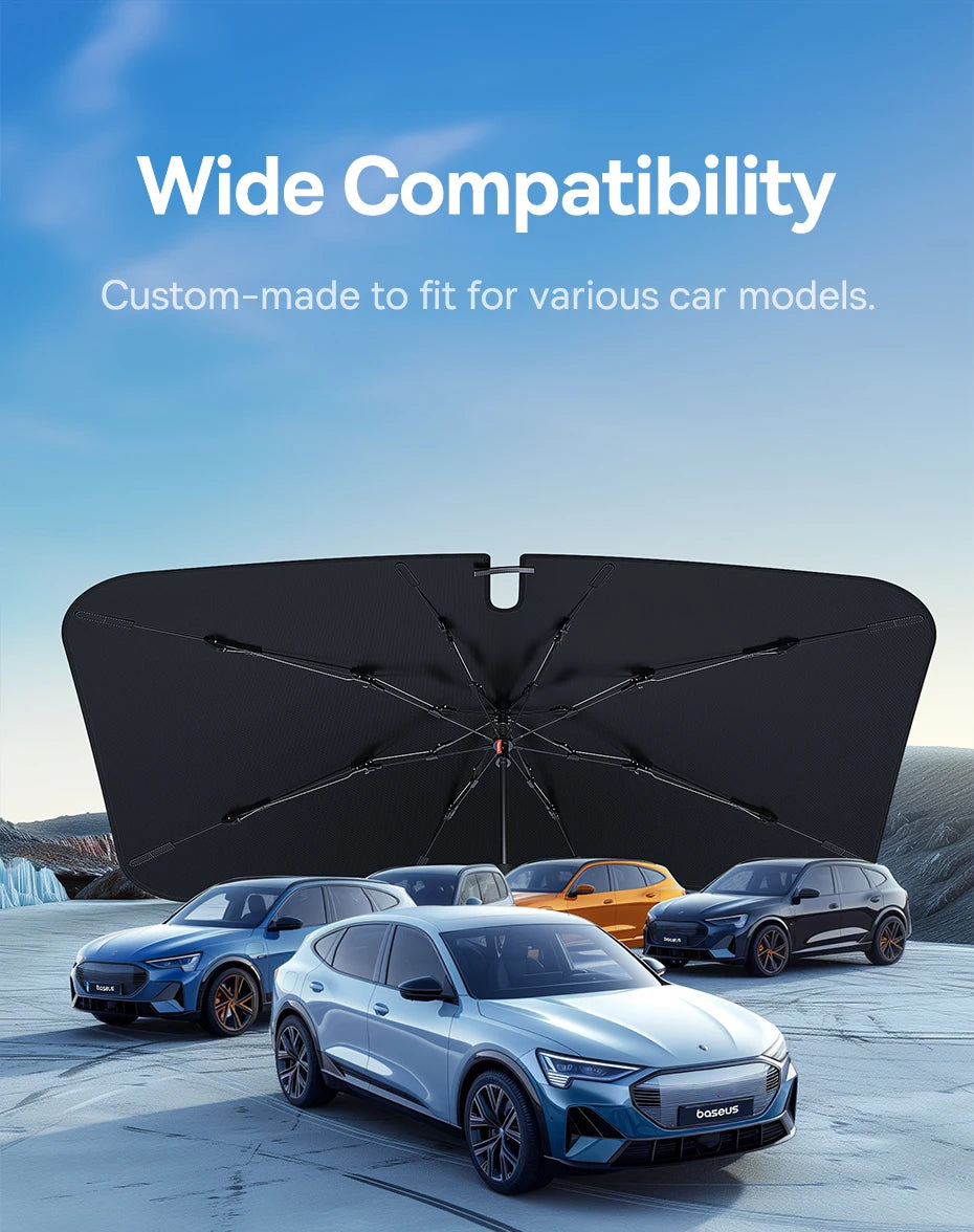 Baseus Car Windshield Sun Shade Umbrella Wider Hemmed Edges Cover Front Window Sunshades Summer Sun Protection Accessories