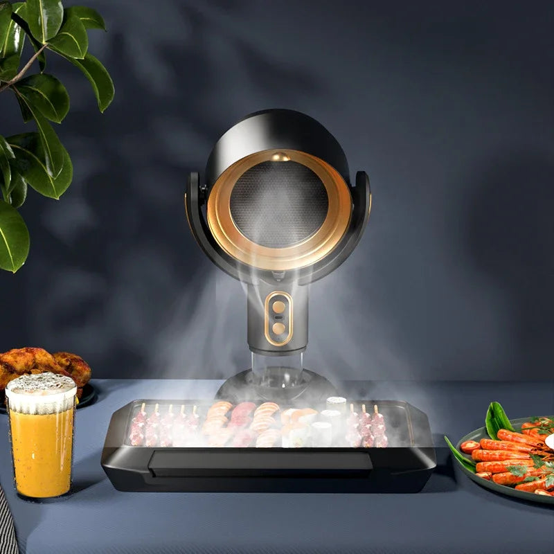 Small desktop range hood, portable charging, deodorization, air filtration, smoking machine, barbecue, hotpot companion.