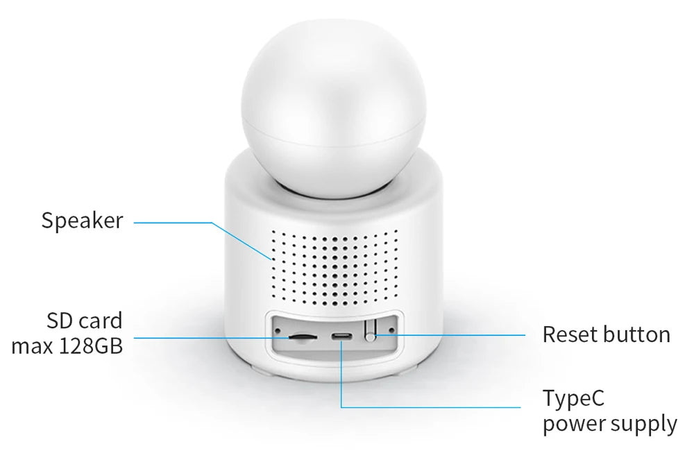 Security WIFI Camera with Screen Watch 1080P Two-way Audio Video Calling PTZ Home CCTV Surveillance Wi-Fi Baby Monitor Camera
