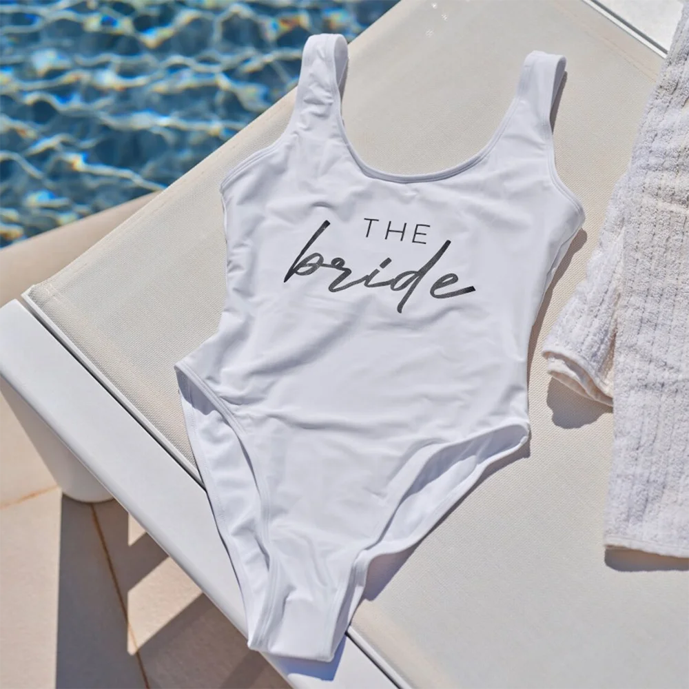 White The Bride Swimsuit Beach Hen Party Swimsuit Bride To Be Gift Hen Party Favours Bridal Shower Bachelorette Party Supplies