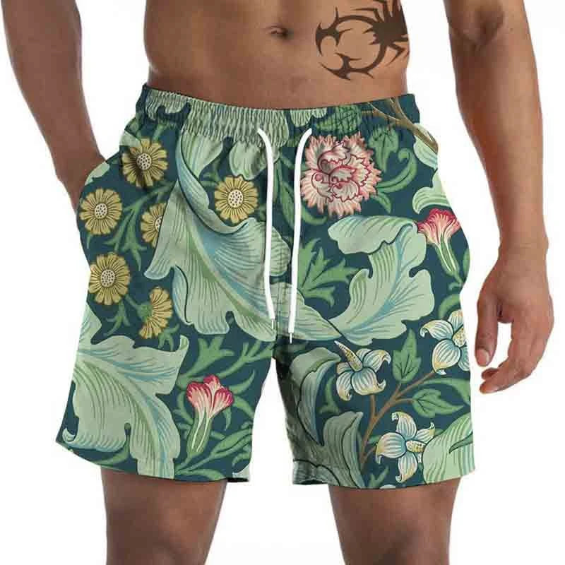 Vintage Coconut Tree 3D Printed Beach Pants New Men's Seaside Casual Loose Short Pants Women Fashion Hawaii Surf Board Shorts