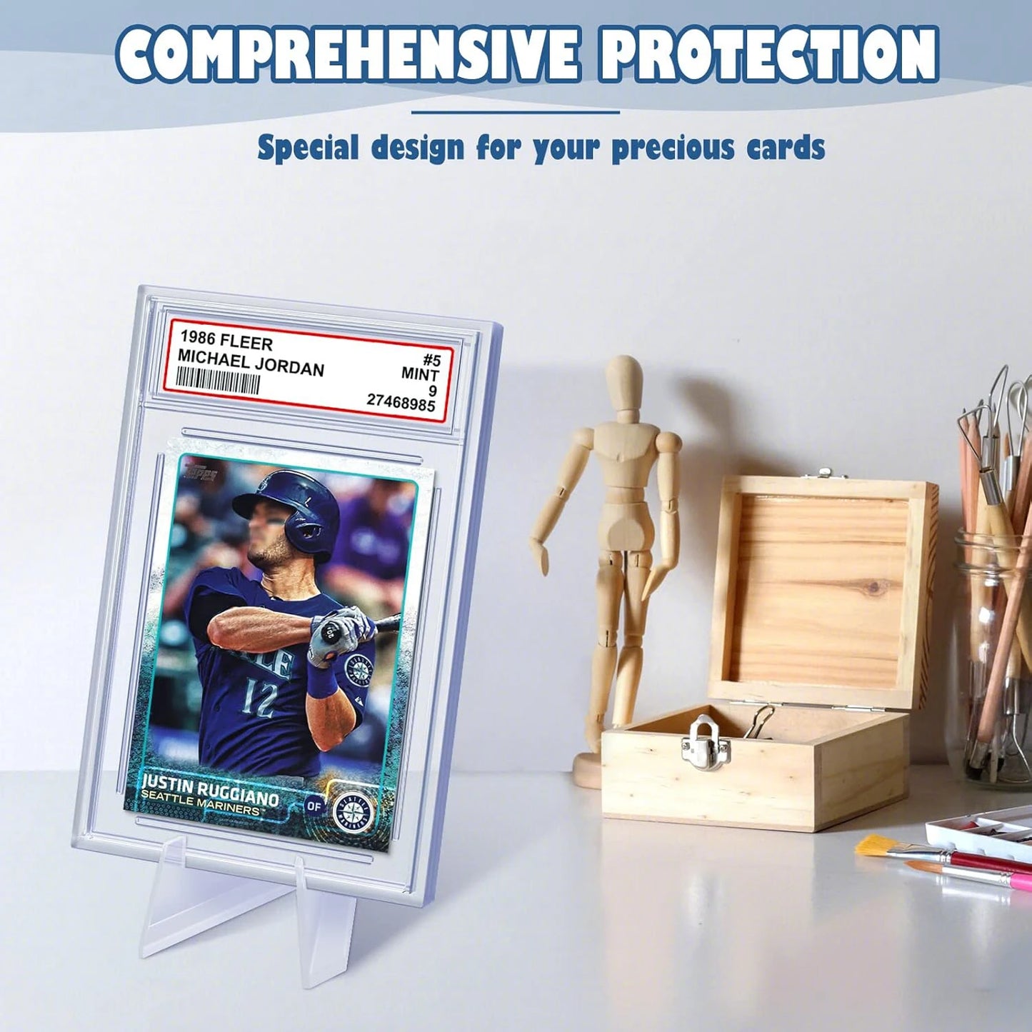 Game Card Holder Trading Graded Cards Protectors Hard Plastic Label Position Fit Display Slab Baseball Sports Yugioh Standard