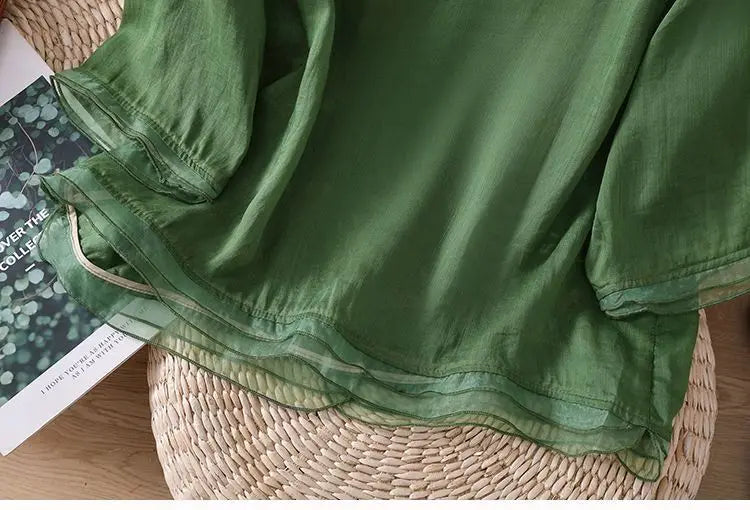 Luxury Embroidery Vintage Shirts Summer Women's Clothing Trends Tops Casual Cardigan Loose Short Coat Patchwork Buttons Blouses