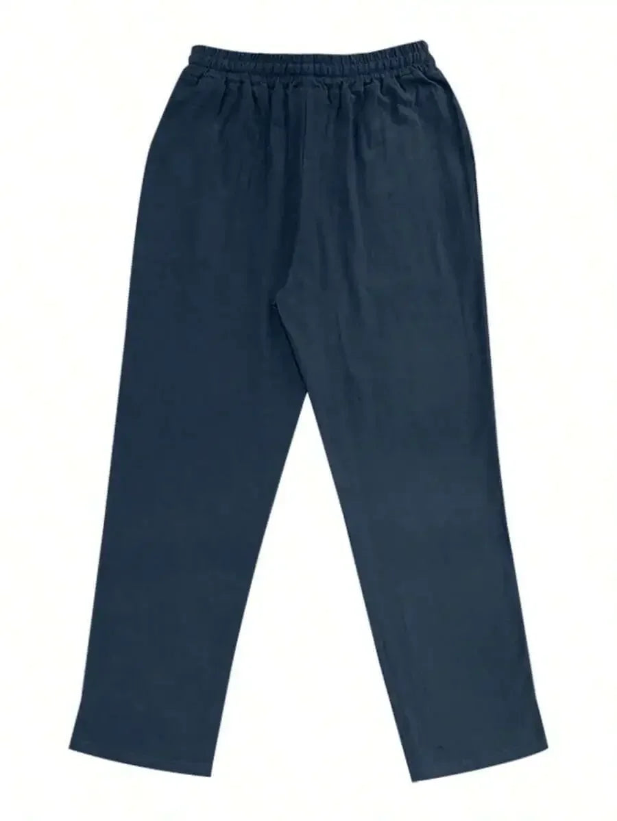 Men's Linen Wide Leg Casual Pants Are Loose Fitting, Breathable And Comfortable, Suitable For All Seasons And Versatile