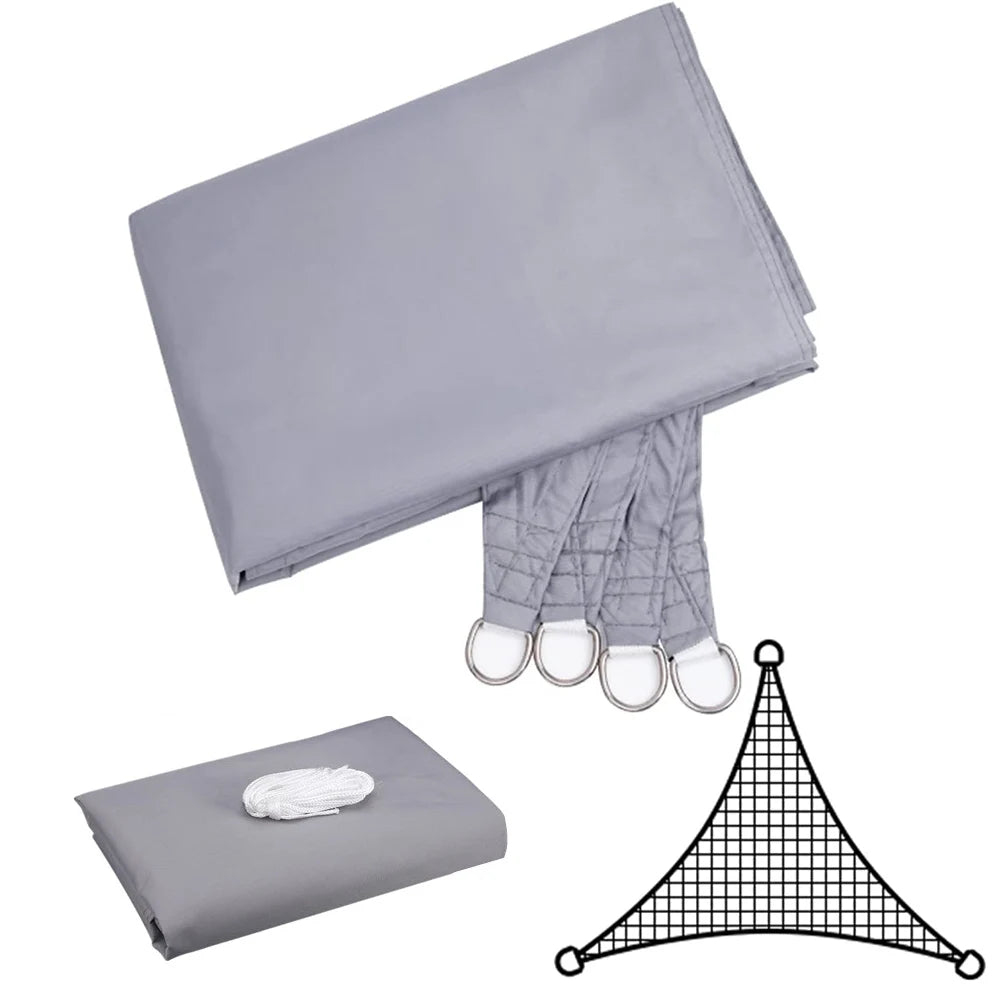 5x5x5/2x2x2M Waterproof Sun Shelter Triangle Sunshade Protection Outdoor Canopy Garden Patio Pool Shade Sail Awning Shade Cloth