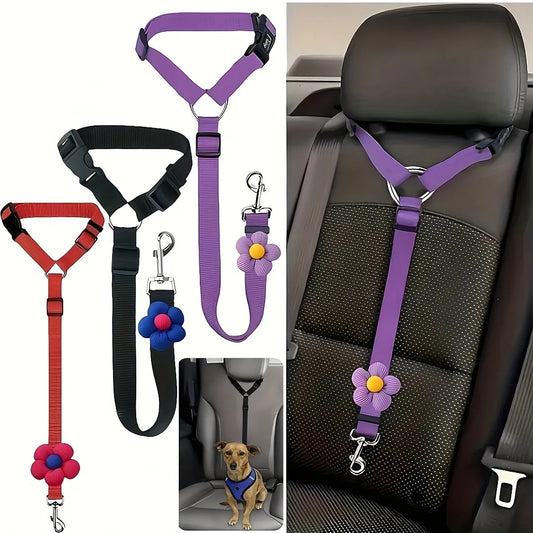 Pet Collars Car Pet Retractable Leash Dog Cat Safety Rope Adjustable Traction Rope Fixed on Car Headrest Travel Outdoor Walking