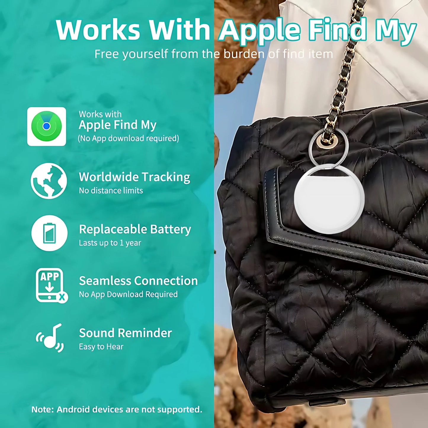 Smart Bluetooth Mini GPS Tracker Work With Find My APP ITag Anti Lost Reminder Device MFI Rated Locator Car Key Pet Kids Finder