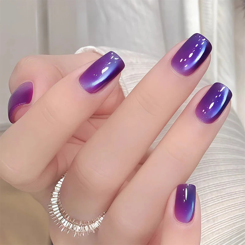 ZH 12ML 12-Color Christmas Red Nails Fiery Sunset Glass Bead Cat Eye Gel Nail Polish Fine Powder Cat Magnetic Gel Nail Salon