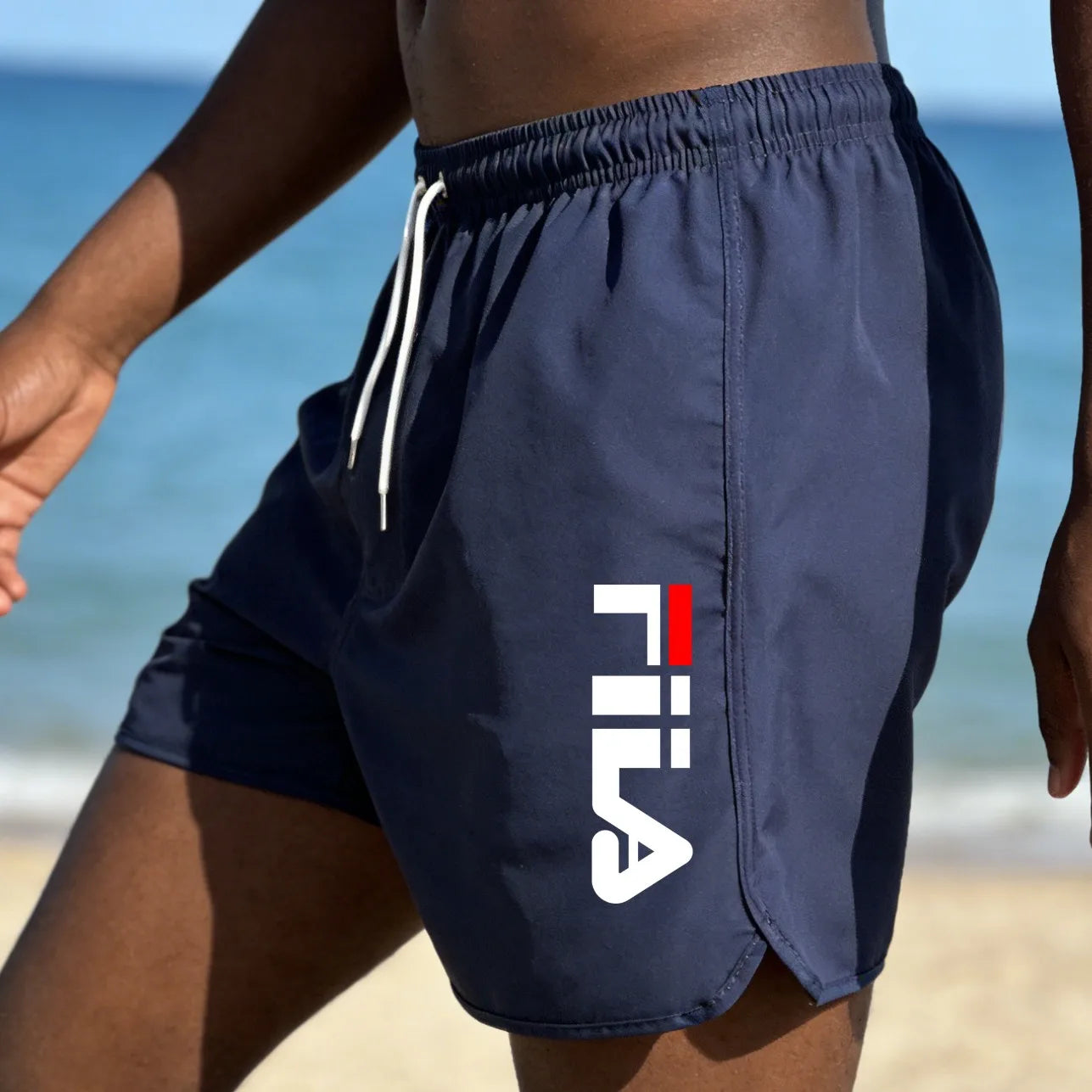 Men's Quick-Dry Beach Pants with Fashion Print, Comfortable Loose-Fit Surfing and Swimming Shorts