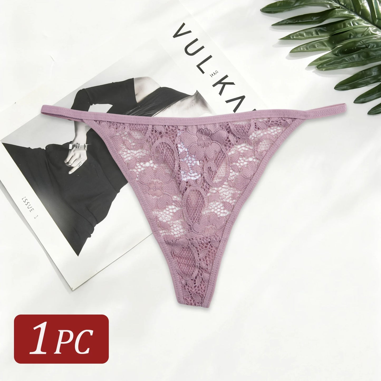 1PC Sexy Lace Semi-sheer Thong Ultra-thin Low Waist T-Back Underwear Women G-string Bikini Panties Lingerie Tanga Mujer XS-XL