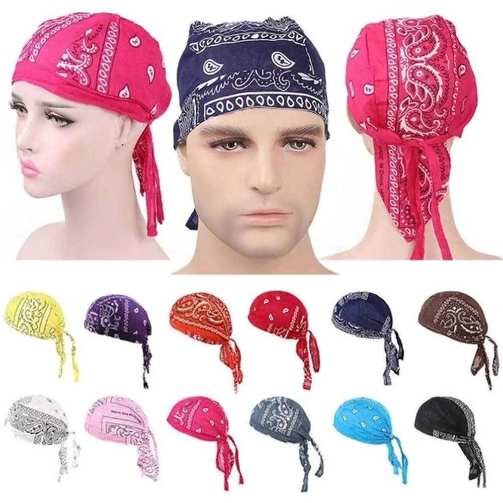 Men Women Quick Dry Headscarf Cotton Pirate Hat Outdoor Sport Cycling Bandana Sweat Absorbant Cancer Chemo Cap Muslim Turban