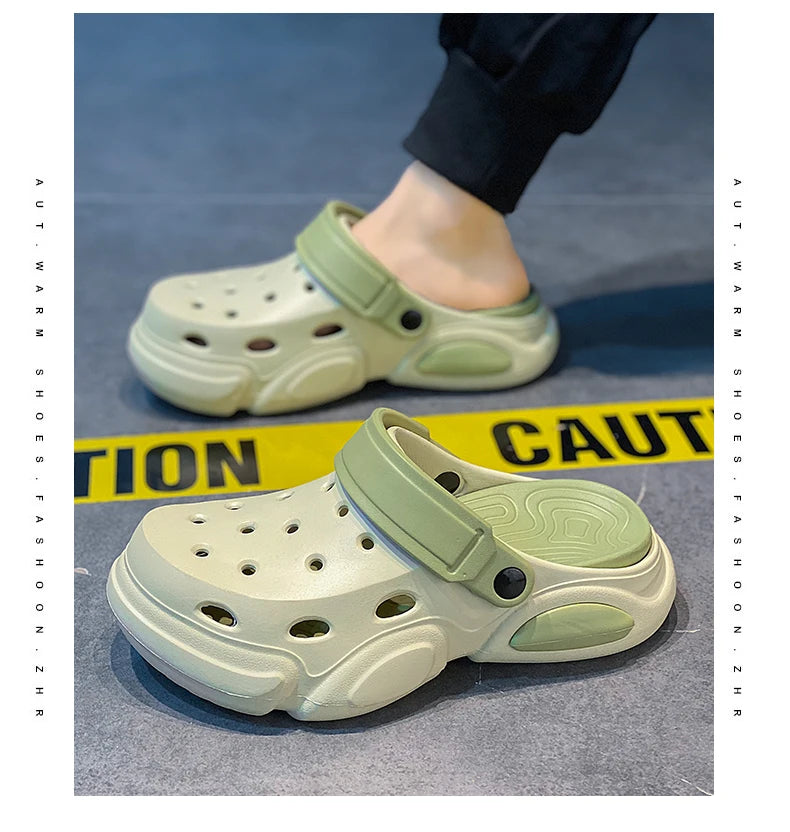Summer Men's Thick-Soled Non-Slip Breathable Toe-Cap Sandals Casual Beach Slippers Plus Size Multicolor Men Shoes