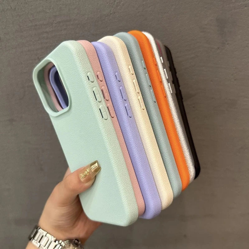 Candy Color Lichee Pattern Soft Phone Case For iPhone 17 Pro Max 11 12 13 14 15 16 Pro Max 17 Air 16E X XS XR Shockproof Cover
