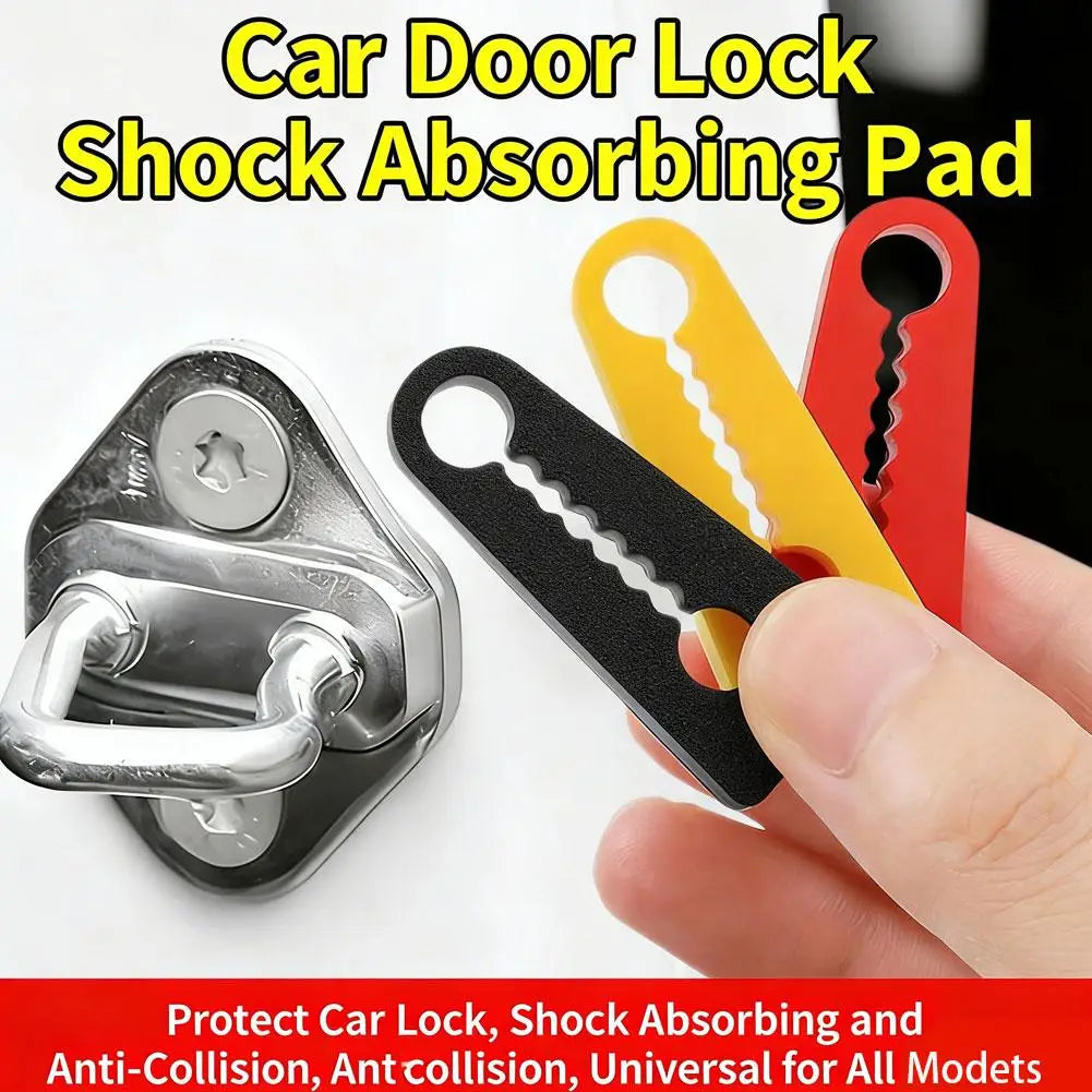 4pcs Car Door Lock Shock Absorber Silicone Cover Noise Reduction & Anti-Collision Pad, Universal Latch Protector for Auto Door