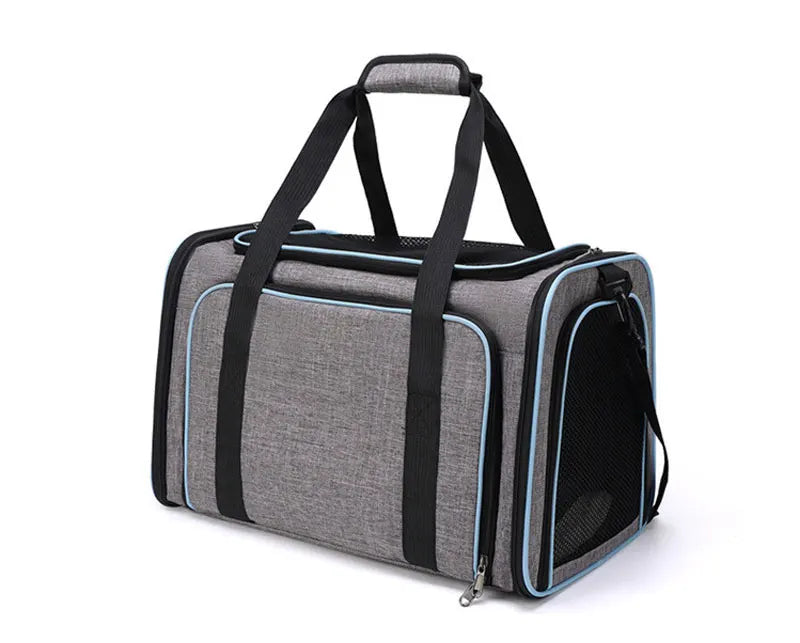 Pet Carriers Bag Portable Breathable Foldable Bag Cat Dog Carrier Bags Outgoing Outdoor Travel Pets Cats Handbag Safety Zippers