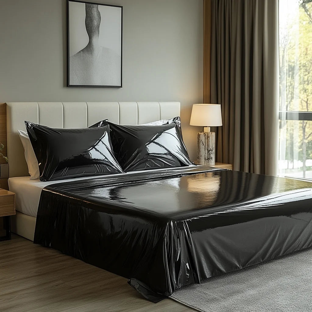 3pc bedding set - 1 bed sheet +2 PU pillowcases,comfortable all year round,waterproof  machine washable, suitable couple bedding
