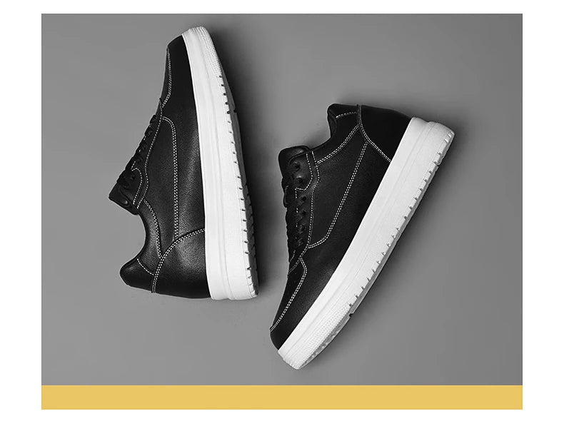 New Invisible Height-increasing Shoes for Men, 6CM-8CM-10CM Sports Shoes,White Leather Sports Shoes for Men,Enlarged Sizes 36-46