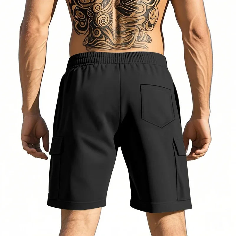 Sports five-point pants men's summer breathable and skin-friendly loose squat jogging casual multi-pocket tooling shorts