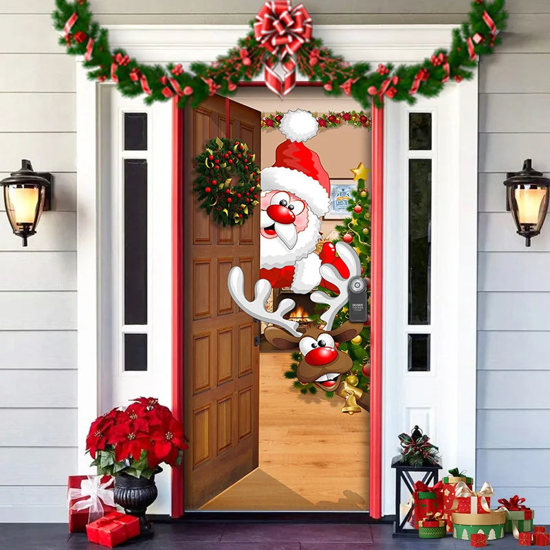Halloween Decoration Door Curtain Cartoon Ghost Pumpkin Reindeer Home Horry Hanging Ornament Dream Party Entrance Navidad