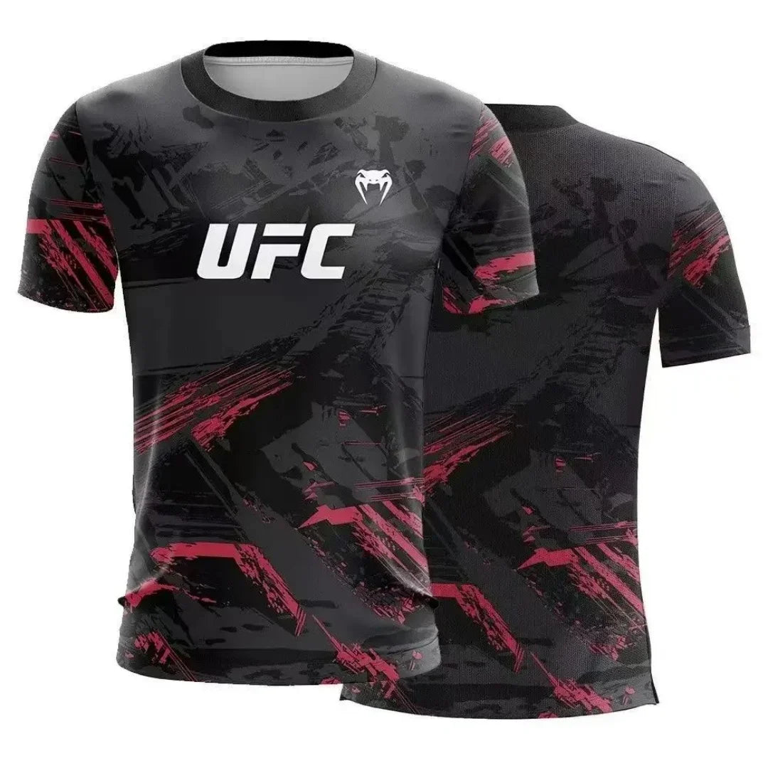 Hot Summer Selling UFC Boxing Fighting Competition Men's T-shirt Fashion Quick Drying Casual Breathable O-neck Short Sleeve Tops