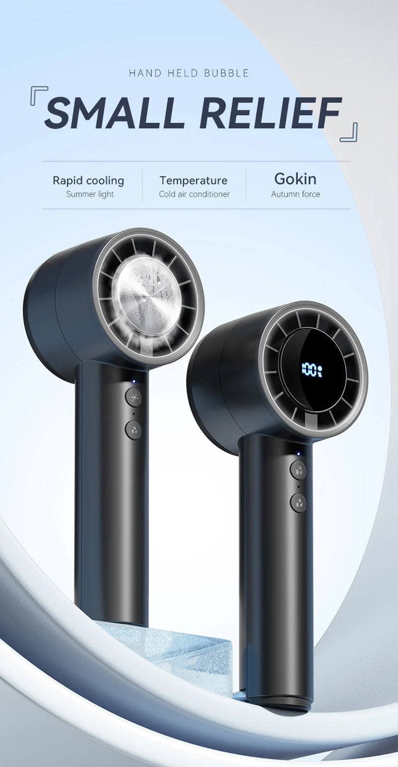 Small Fan Refrigeration Air Conditioner Portable Silent High-speed Led Display High Wind Power USB Charging Fan Handheld