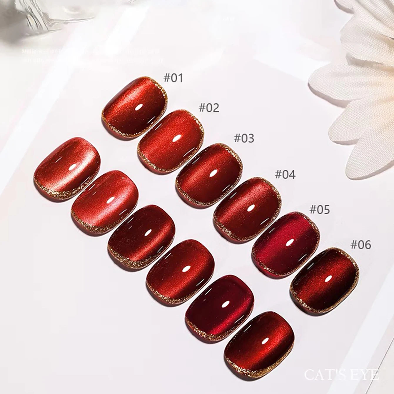 MIANEL 12ML Red Ocean Cat Eye Gel Nail Polish 2026 Top Selling Red Color Flash Glass Beads Cat Magnetic Gel Red Nails 1-9pcs
