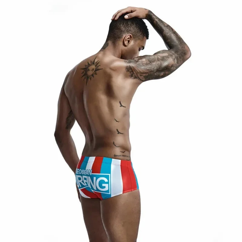 New boxer swimming trunks, color matching men's swimsuit, Quanzhou nylon swimming trunks 90807