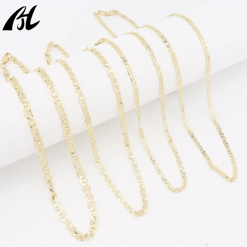 Oro Filled Italian punk 14K 18K gold-plated necklace high quality clasp necklace brass punk gold necklace