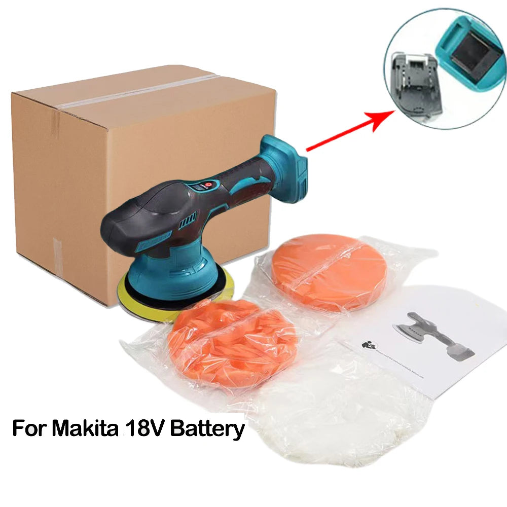 Cordless Car Polisher 8 Gears Adjustable Auto Electric Waxing Sanding Sealing Glaze Tool Fit Dewalt/Milwaukee/makita 20V Battery