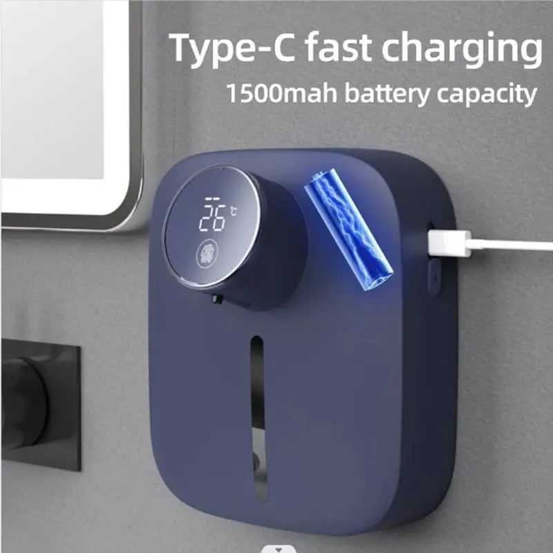 Wall-Mounted Soap Dispenser Rechargeable Digital Temperature Household Hotel Automatic Soap Foam Dispenser Kitchen Accessories