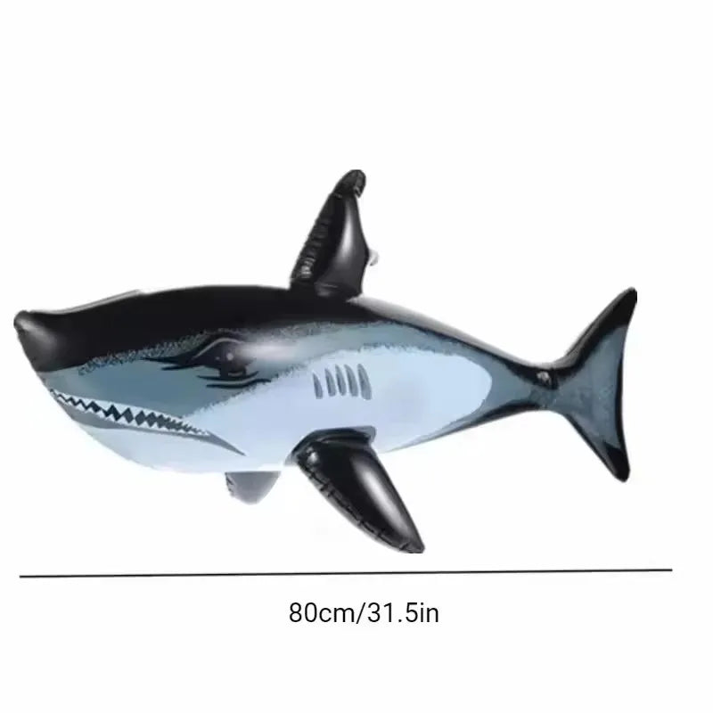 PVC Inflatable Shark Beach Toy - Shark Themed Outdoor Party Water Play Game Toys for Kids Summer Fun Activities