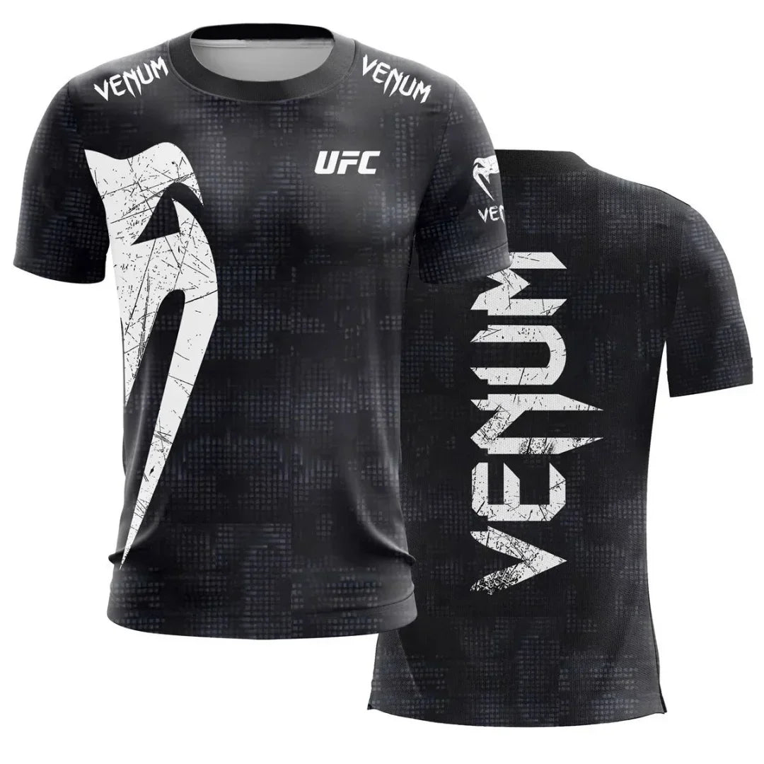 Hot Summer Selling UFC Boxing Fighting Competition Men's T-shirt Fashion Quick Drying Casual Breathable O-neck Short Sleeve Tops