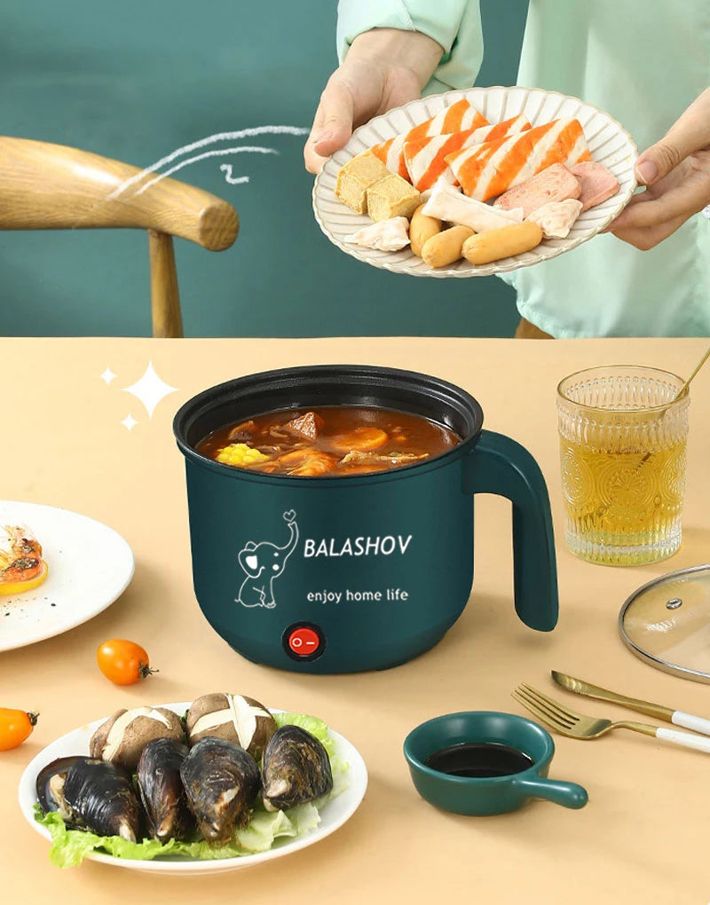 Mini Electric Cooker Non-Stick 1-2 Person Single/Dual Hot Pot Steamer Multifunctional Home Kitchen Appliance