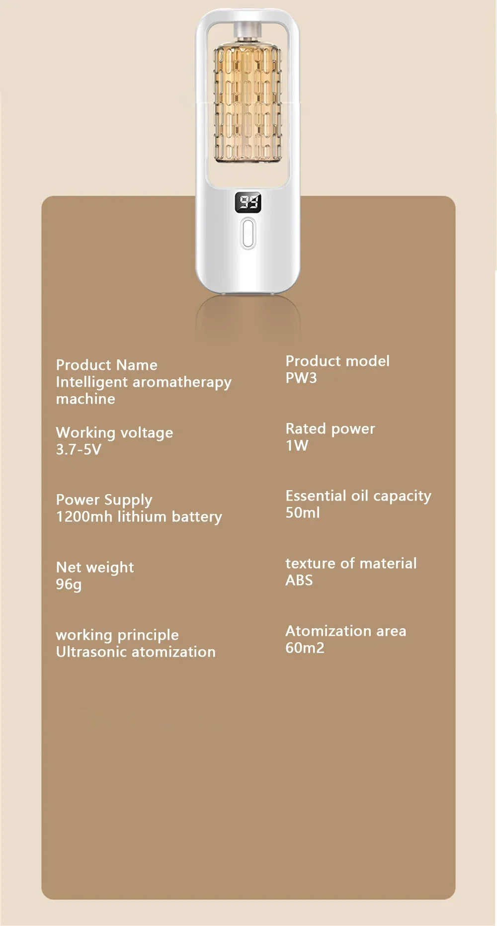 50ml Wall Mounted Aroma Diffuser Essential Oils Diffuser with Time Setting Air Purifying Fragrance Diffusing For Bedroom Toilet
