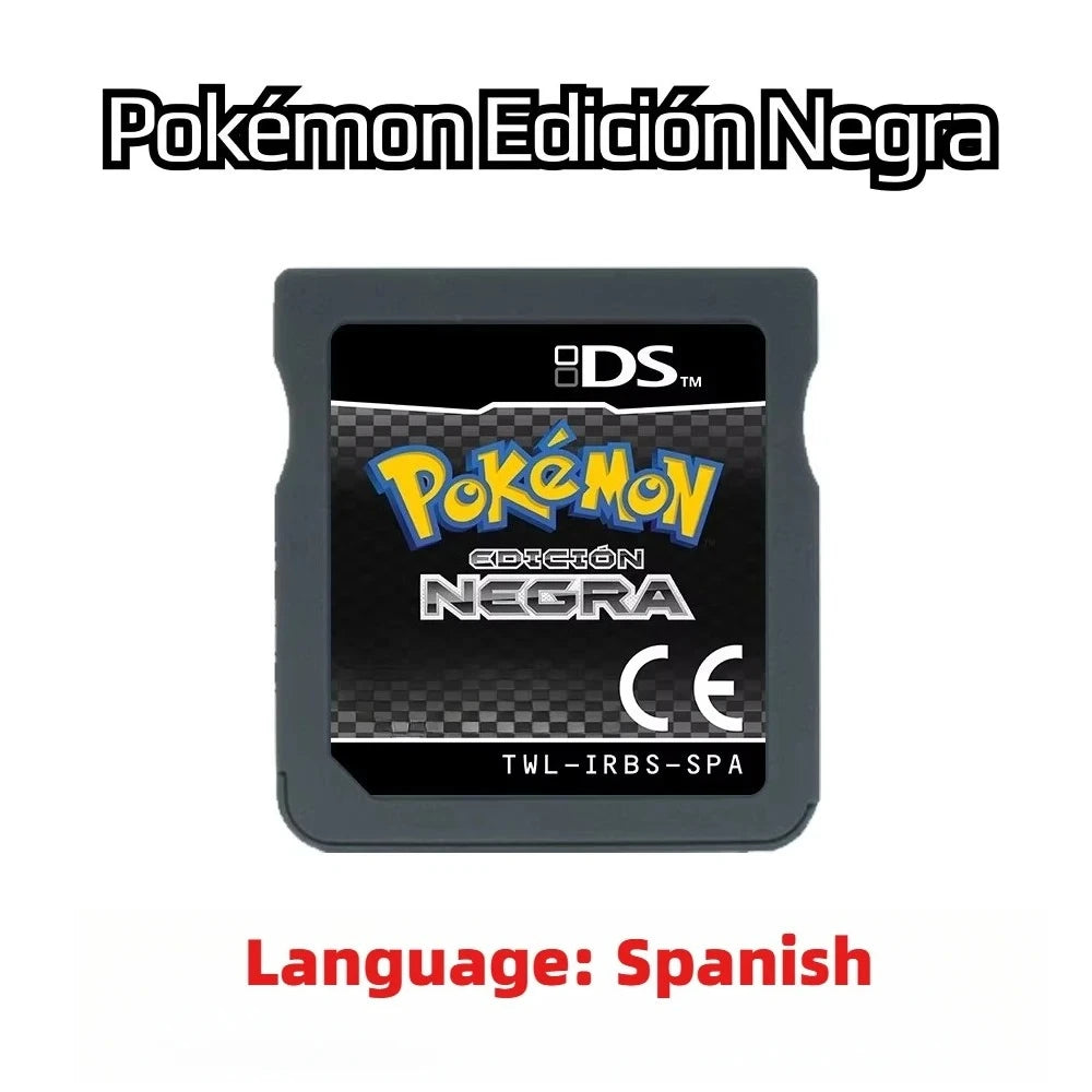 DS Game Card ， Soul Silver Heart Shaped Gold Pearl Diamond Black 2 White 2 ，Console game cartridge ，Spain Language