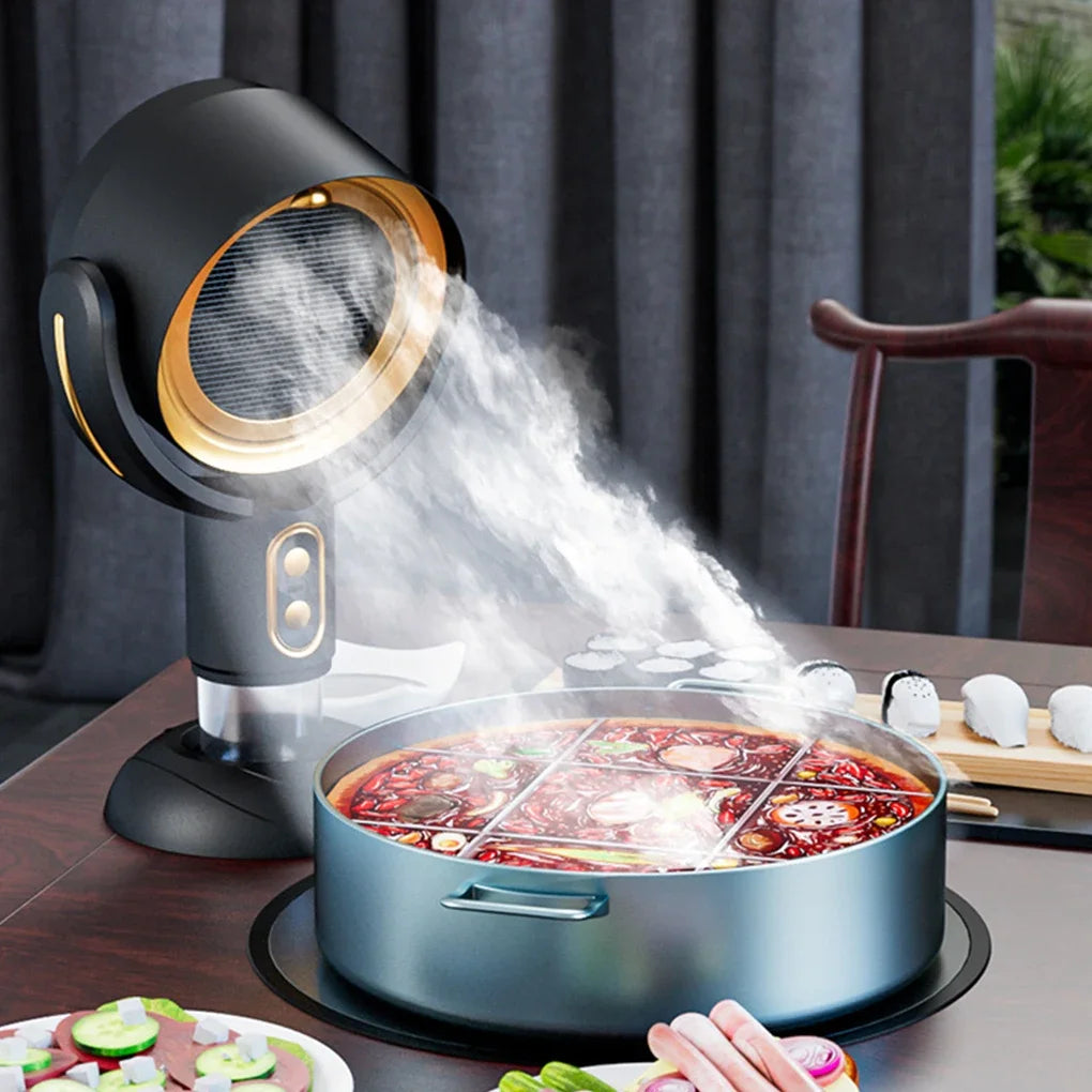 Small desktop range hood, portable charging, deodorization, air filtration, smoking machine, barbecue, hotpot companion.