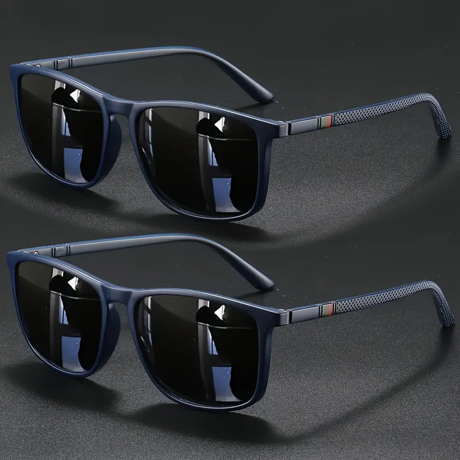 2pcs Luxury Square Vintage Cycling Sunglasses Men Women Fashion Travel Driving Fishing Sun Glasses Male Eyewear UV400