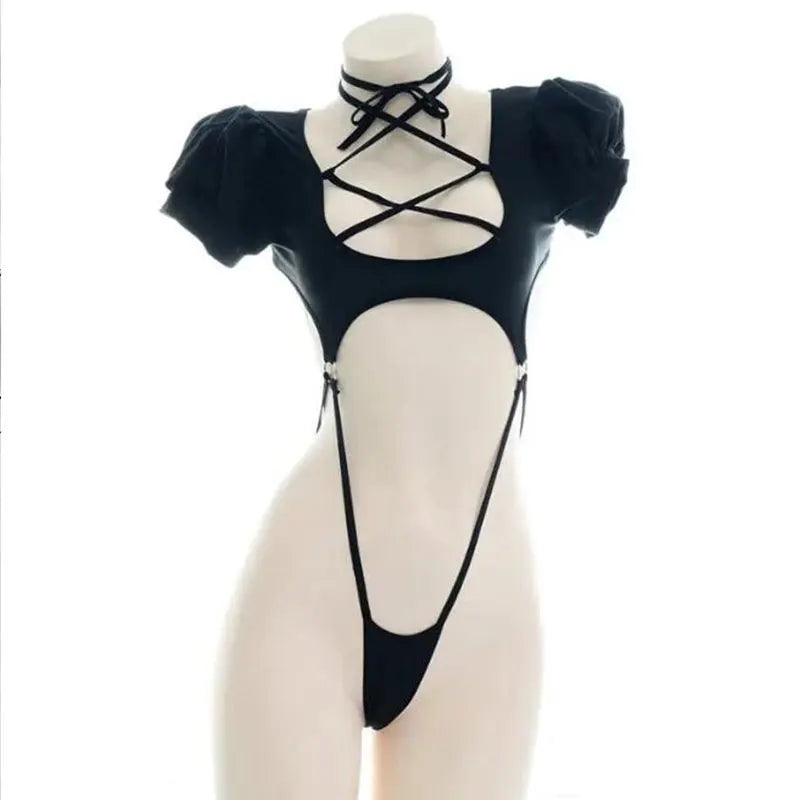 Erotic Lingerie Set Sexy Open Bra Backless Chemise Dress Women Cosplay Underwear Lenceria Sexi Porno Costumes