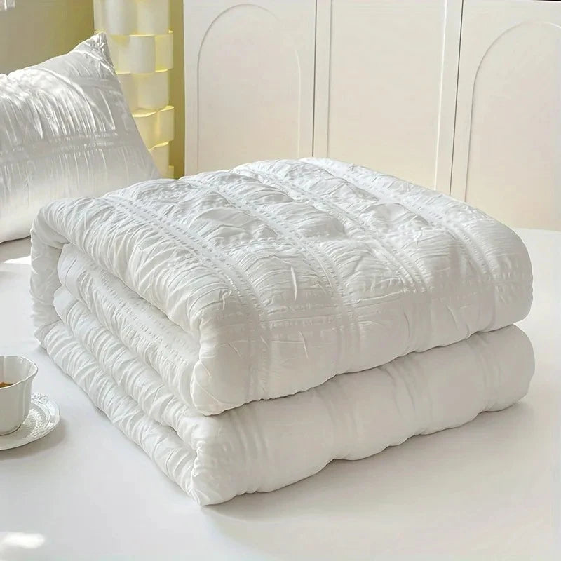 Modern Bedroom Bedding Kit Lightweight Seersucker Quilt Set Soft Breathable Comfortable Bed Linen For Year Round Daily Use