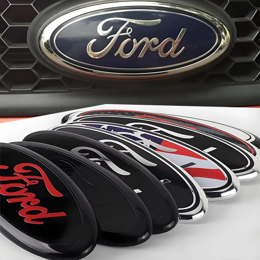 For Ford Focus Fiesta Ranger Mondeo Mustang Car Badge Front Grille Rear Trunk Hood Lid Logo Decor Cover Emblem Auto Accessories